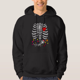 Babyflicka Skelett Graviditets Annonsering Röntgen Hoodie