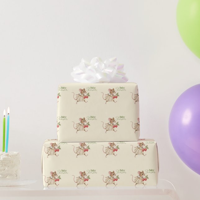 Babyflicka Skogs djur Baby Shower Presentpapper (Festgåvor)