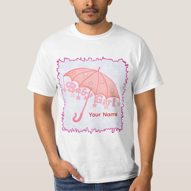 Babyflicka Stjärnor Parasoll T Shirt (Framsida)