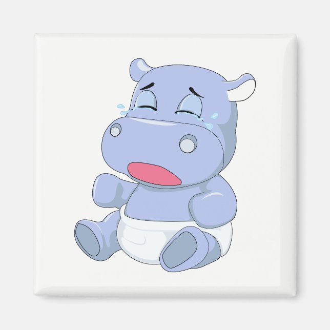 Babyflodhäst gråter magnet (Framsidan)
