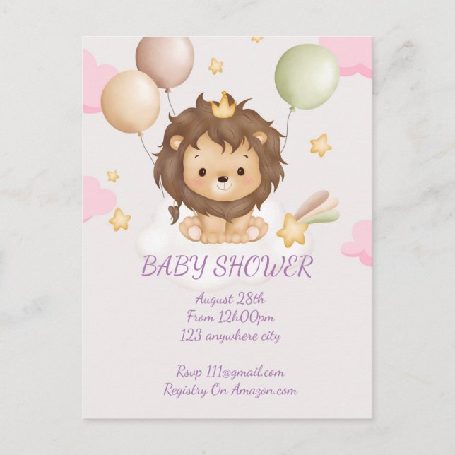 BABYFÖDSELSEPARTY BABYLJON INBJUDAN (Framsida)