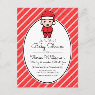 BABYFÖRSÄLJNING   Baby Tomte Godisstav Julkort Vykort