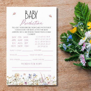 Babyförutsägelse Pastell Blommig Bebis Shower Lek Flygblad