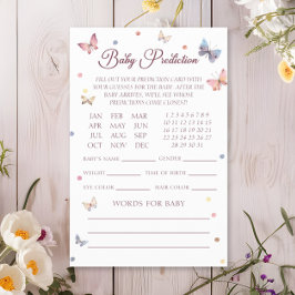 Babyförutsägelse Pastell Fjäril Baby Shower Kort Flygblad