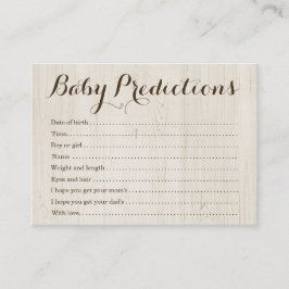 Babyförutsägelsekort för baby shower - lantligt