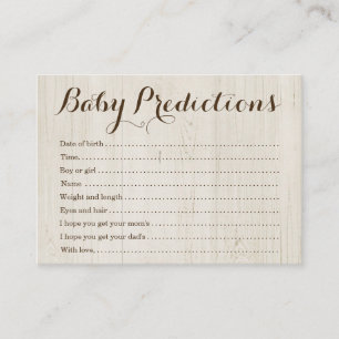 Babyförutsägelsekort för baby shower - lantligt
