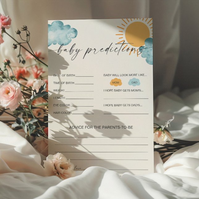 Babyförutsägelser Bebis Shower Spelkort (Skapare uppladdad)