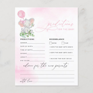 Babyförutsägelser Cute Elefant Bröllopsduschspel