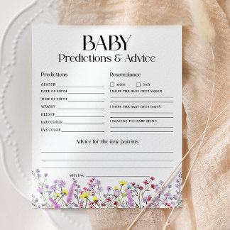 Babyförutsägelser och råd Boho Wildflower Shower