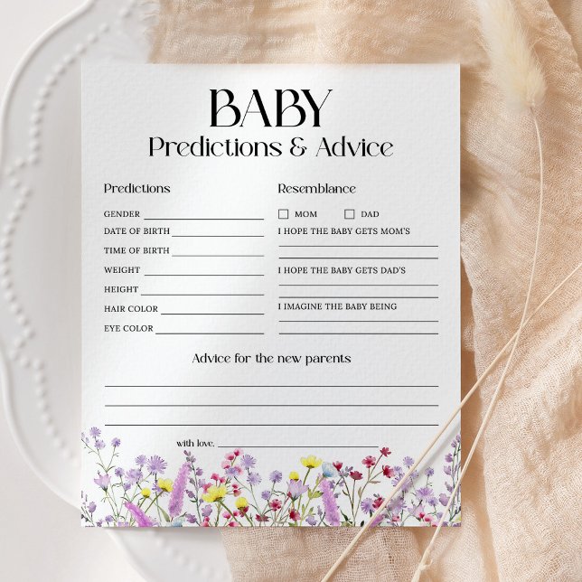 Babyförutsägelser och råd Boho Wildflower Shower (Skapare uppladdad)