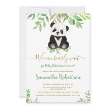 Babyfoto för Cute Bear Guld Eucalyptus Baby Shower