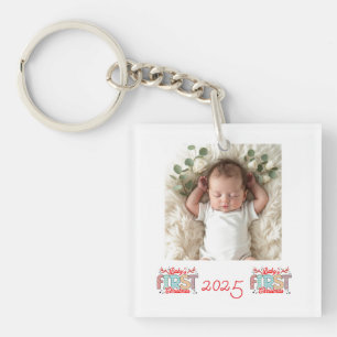 Babyfoto Första julen Röd Anpassa