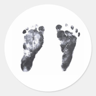 Babyfotspår Runt Klistermärke