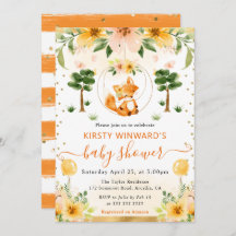 Babyfoxa för vattenfärgsfärgad cute-Blommigt