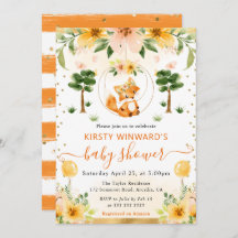 Babyfoxa för vattenfärgsfärgad cute-Blommigt