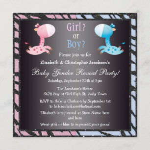 Babygender avslöjer det djura trycket & giraff inbjudningar