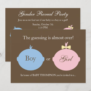 Babygender avslöjer partyinbjudan inbjudningar