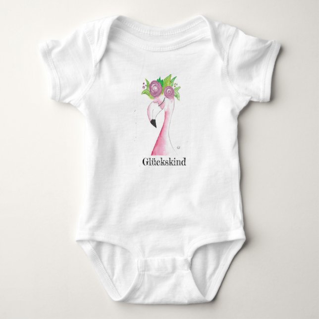Babygeschenk, Babybody, Body Flamingo, Baby T Shirt (Framsida)