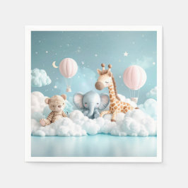Babyggiraff med alla sina vänner pappersservett