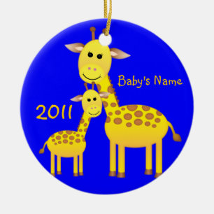 Babygiraff/foto Julgransprydnad Keramik