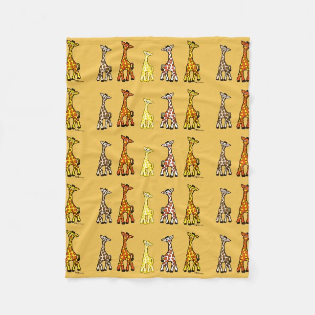 Babygiraff i en roullfilt fleecefilt (Framsidan)