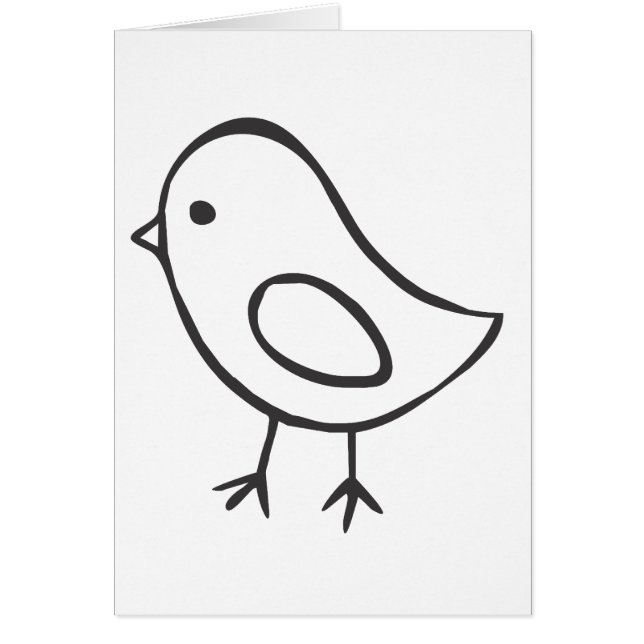 Babyhöna i svartvitt skissar hälsningskort (Framsidan)