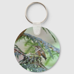BabyHummingbird som ut klibbar dess tunga Nyckelring