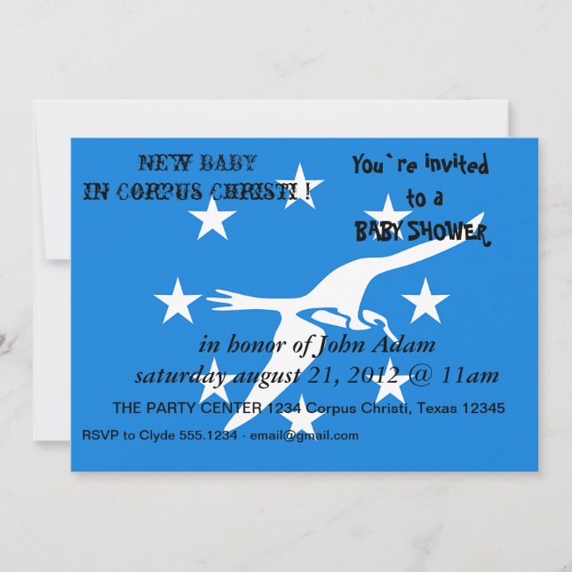 Babyinställare bjuden med Flagga av Corpus Christi Inbjudningar (Framsida)