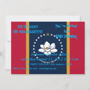 Babyinställare bjuden med Flagga Mississippi Inbjudningar