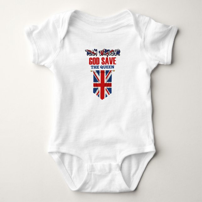 BabyJersey Bodysuit God Save The Queen T Shirt (Framsida)