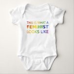 BabyJersey Bodysuit Tee Shirt<br><div class="desc">Inspirerat av det populärt "är detta en vilken feminist ser den lika" T-tröja,  oss tillfogade regnbågen som märker,  så du kan också visa av din LGBT-pride!</div>