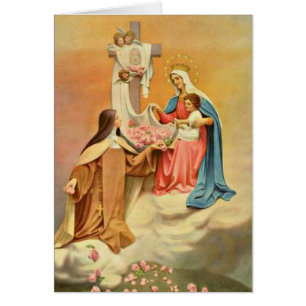BabyJesus för St. Therese välsignade jungfruliga Hälsningskort
