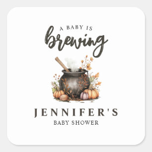 Babyjuket är i gång Halloween Baby Shower Fyrkantigt Klistermärke