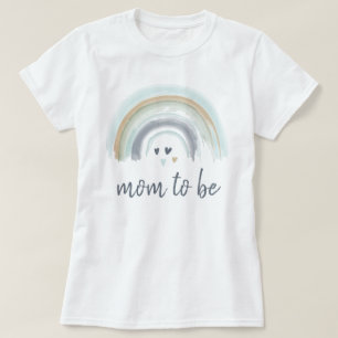 Babykalas Blå Boho Regnbåge Blivande Mamma T Shirt