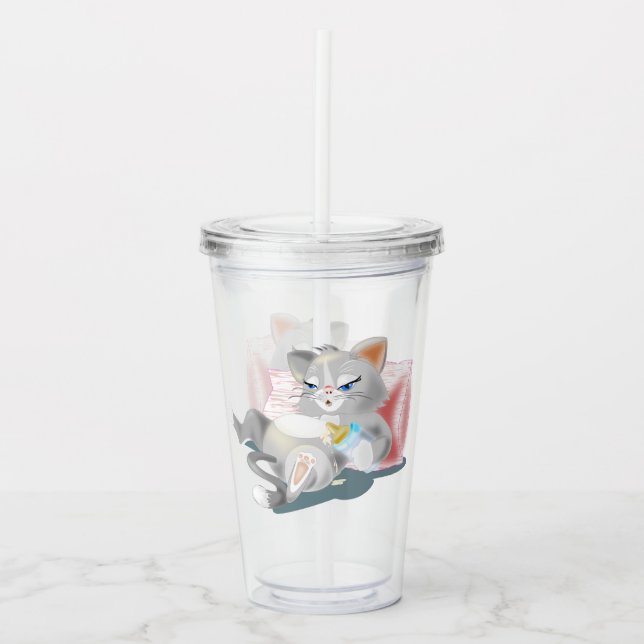 Babykatt Akryl Tumbler Take Away Mugg (Framsida)