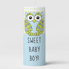 Babykläder, 3 x 8 tum ljus, ljus, blå Uggla