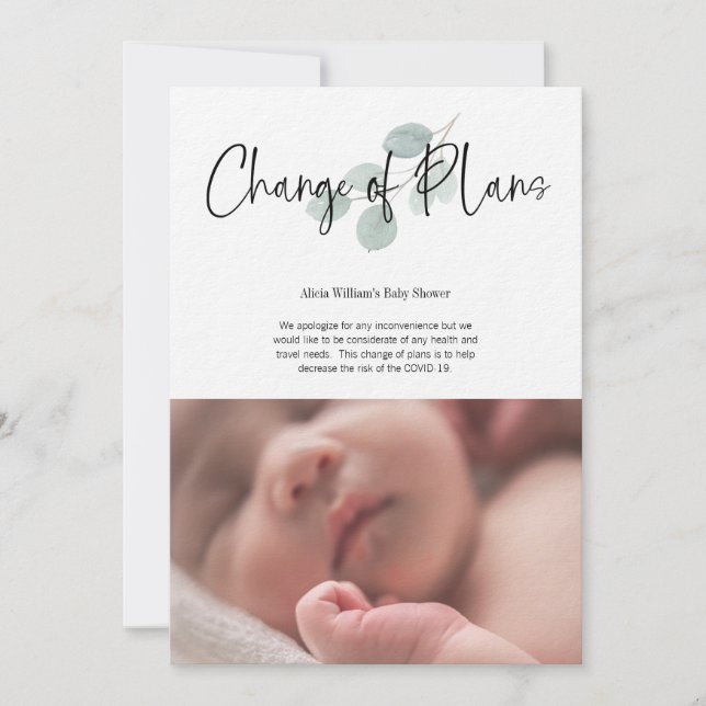 Babykläder Byte av plan Facebook Party Inbjudningar (Framsida)