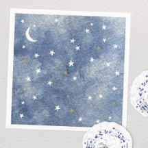 Babykläder Celestial Star Watercolor Navy Blue