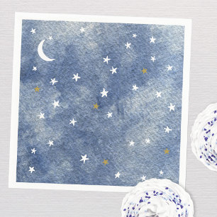 Babykläder Celestial Star Watercolor Navy Blue Pappersservett