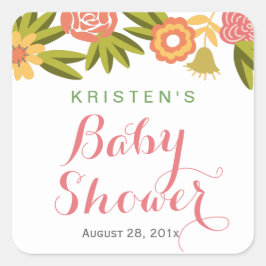 Babykläder, Chic av naturen Garden Flowers Fyrkantigt Klistermärke