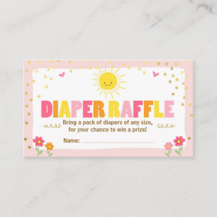 Babykläder Diaper Raffle Card Sunshine Girl Rosa Tilläggskort