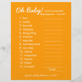 Babykläder DIY - Ord-bildspel - orange