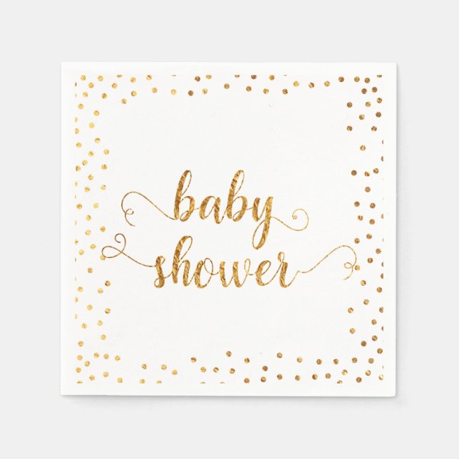 Babykläder Faux guldfeta konfetti Gräns Pappersservett (Framsidan)
