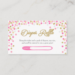 Babykläder, fickkort Rosa Guld glitter Tilläggskort