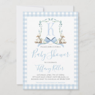 Babykläder för Anka i i Preppy Southern Blue Boy Inbjudningar