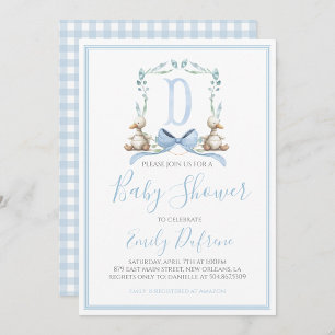 Babykläder för Anka i i Preppy Southern Blue Boy Inbjudningar