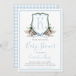 Babykläder för Anka i i Preppy Southern Blue Boy Inbjudningar