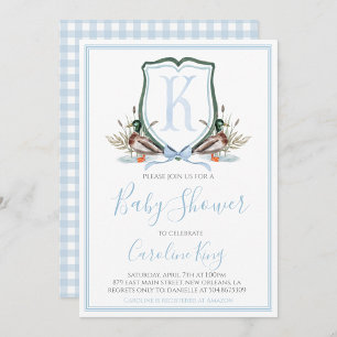 Babykläder för Anka i i Preppy Southern Blue Boy Inbjudningar
