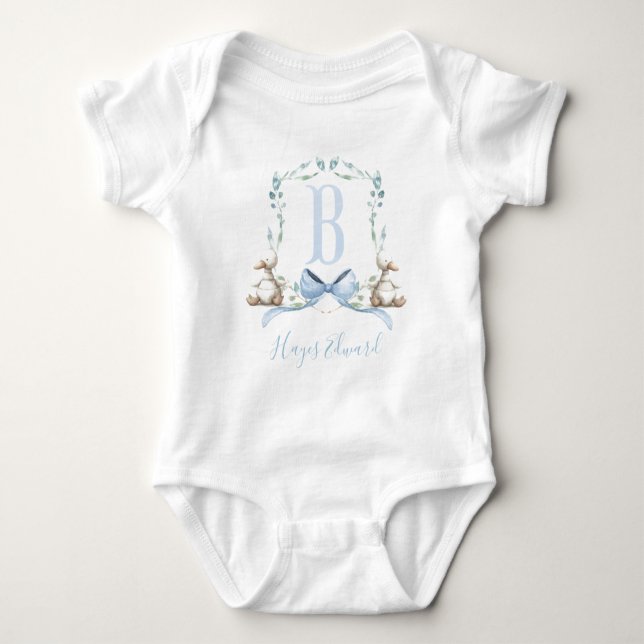 Babykläder för Anka i i Preppy Southern Blue Boy T Shirt (Framsida)