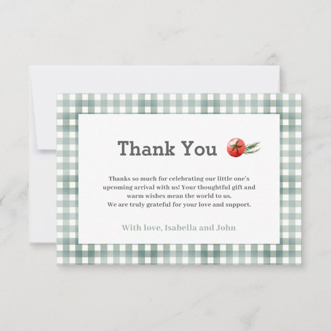 Babykläder för baby-Q BBQ Tack Kort (Framsida)